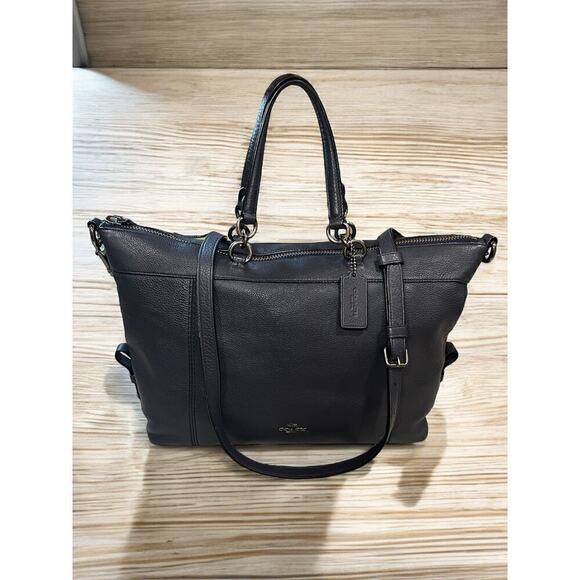 Coach F59325 Lenox Pebble Leather Convertible Satchel Bag - Picture 13 of 13